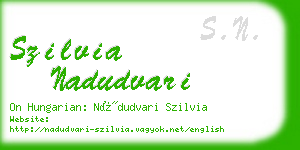 szilvia nadudvari business card